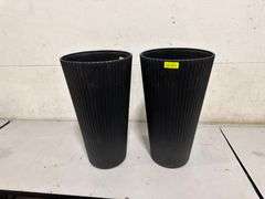 Veradek,Demi 26 in. Black Round Plastic Planter (2x$)
