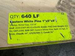 Eastern White Pine Shiplap 1"x6"x8'