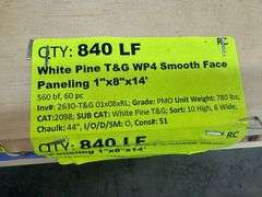 White Pine T&G WP4 Smooth Face Paneling 1"x8"x14'