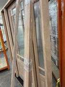 Exterior 9-Lite Marginal Craftsman Style Mahogany Door 1-3-1 RH