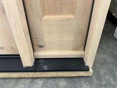 Exterior 3-Lite Square Craftsman Style Knotty Alder Door 1-3-1 RH