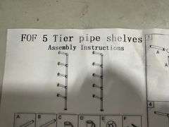 5 tier Industrial Wall Mount Iron Pipe Shelf