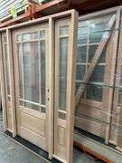 Exterior 9-Lite Marginal Craftsman Style Mahogany Door 1-3-1 LH