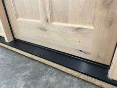 Exterior 3-Lite Square Craftsman Style Knotty Alder Door 1-3-1 RH