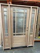 Exterior 9-Lite Marginal Craftsman Style Mahogany Door 1-3-1 LH