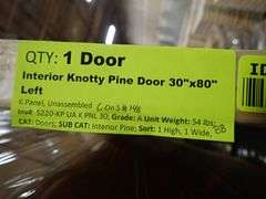Unassembled Interior Knotty Pine Door 30"x80" LH