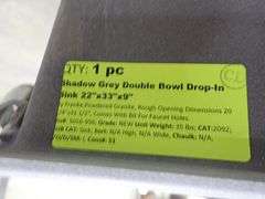 Shadow Grey Double Bowl Drop-In Sink 22"x33"x9"