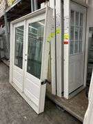 White Exterior 3/4 Glass Double Patio Door 72"x80"