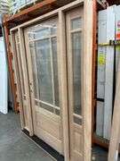 Exterior 9-Lite Marginal Craftsman Style Mahogany Door 1-3-1 RH