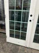 White Exterior 15 Lite Double Patio Door 72"x80"