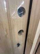 Exterior 3-Lite Square Craftsman Style Knotty Alder Door 1-3-1 LH