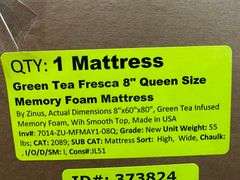 Green Tea Fresca 8" Queen Size Memory Foam Mattress