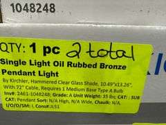2 Pack Single Light Oil Rubbed Bronze Pendant Light