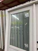 White Exterior 1/2 Glass Double Patio Door 72"x80"