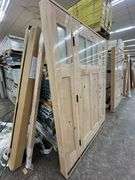 Exterior 3-Lite Square Craftsman Style Knotty Alder Door 1-3-1 RH