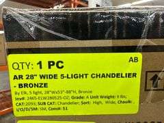 AR 28" Wide 5-Light Chandelier Bronze