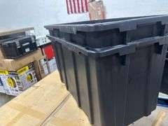 HDX 77 Gal. Tough Storage Tote with Wheels in Black (2x$)