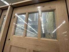 Exterior 3-Lite Square Craftsman Style Knotty Alder Door 1-3-1 RH