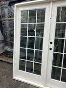White Exterior 15 Lite Double Patio Door 72"x80"