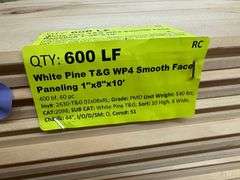 White Pine T&G WP4 Smooth Face Paneling 1"x8"x10'