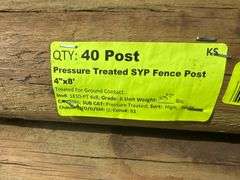 Pressure Treated Southern Yellow Pine Fence Post 4"x8'