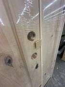 Exterior 3-Lite Square Craftsman Style Knotty Alder Door 1-3-1 RH