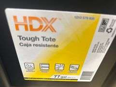 HDX 77 Gal. Tough Storage Tote with Wheels in Black (2x$)