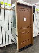 Medium Walnut, Ext Fiberglass, 200PP Plank Panel W/Clavos, 36"x80" LH