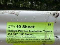 Tapered Poly Iso Insulation, Tapers 4"-4 1/2",1/8" Slope