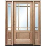 Exterior 9-Lite Marginal Craftsman Style Mahogany Door 1-3-1 RH