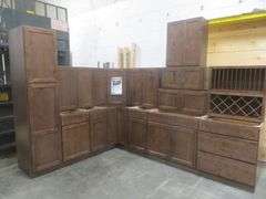 Rustic Walnut Shaker Kitchen Cabinet Set 10'x15'