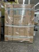 Exterior 3-Lite Square Craftsman Style Knotty Alder Door 1-3-1 LH