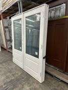 White Exterior 3/4 Glass Double Patio Door 72"x80"
