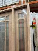 Exterior 9-Lite Marginal Craftsman Style Mahogany Door 1-3-1 RH