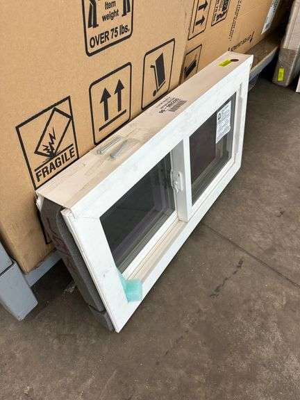 White Vinyl Double Slider Window 31 1/4"x16 1/2"
