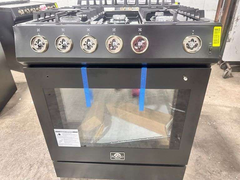 Forno Leonardo Espresso 30 in. Black Slide-in Gas Range 5-Burners