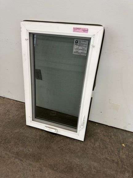 White Vinyl Beveled Casement Window 23 3/4"x37 1/2"