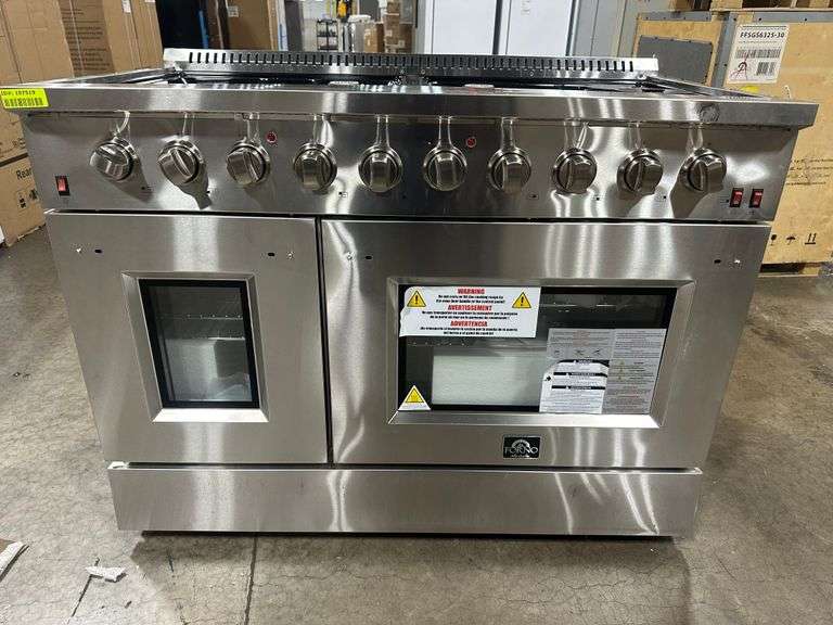 Forno 48 in. 6.58 cu. ft. Capacity Professional Double Oven Gas Range