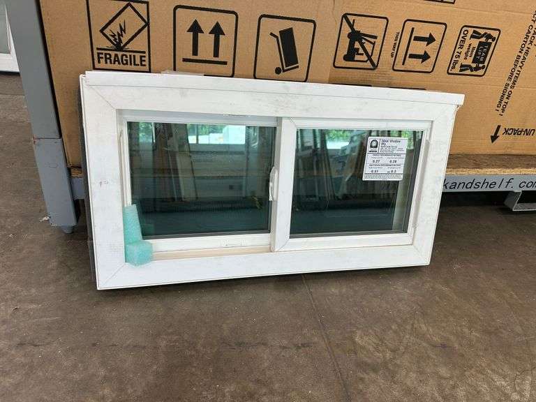 White Vinyl Double Slider Window 31 1/4"x16 1/2"