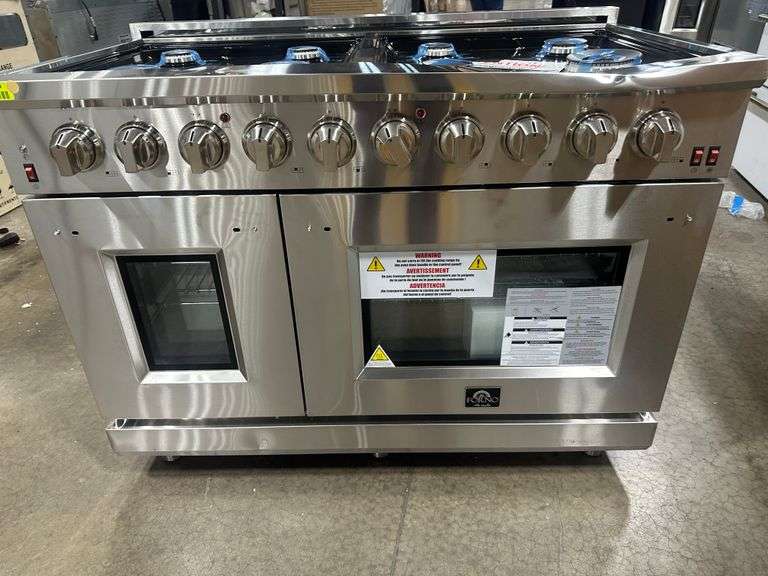 Forno Massimo 48 in. 8 Burner Freestanding Range in Stainless Steel