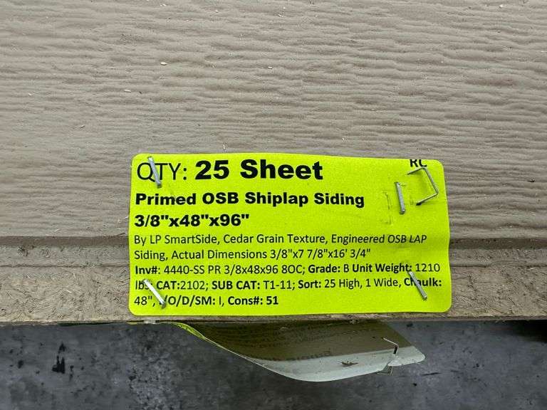Primed OSB Shiplap Siding 3/8"x48"x96"