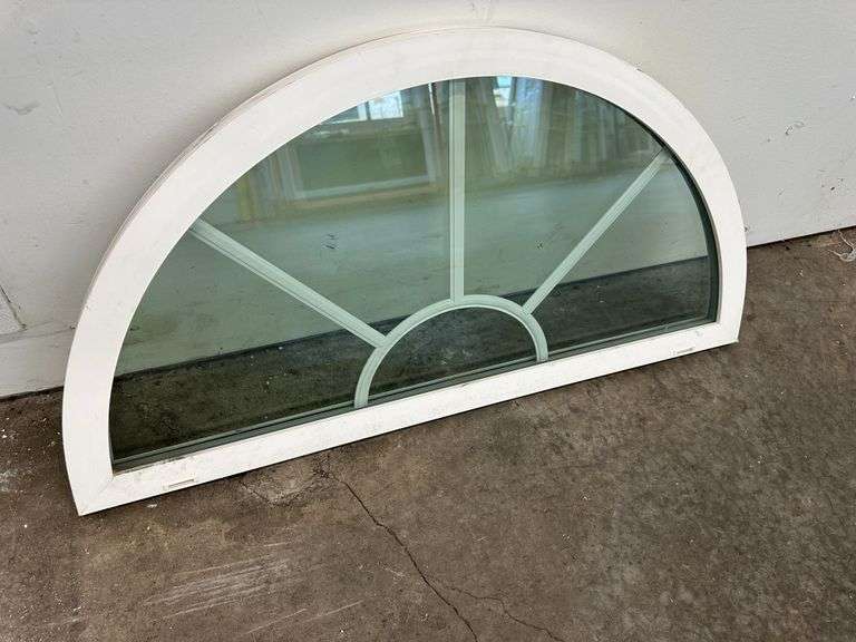 White Vinyl Circle Top Window 35.75"x17.875"