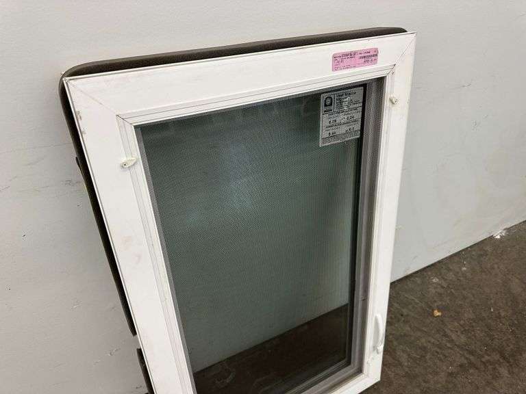 White Vinyl Beveled Casement Window 23 3/4"x37 1/2"
