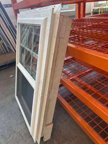 White Vinyl 6 Lite Double Hung Window  26 5/8"x 38 1/8"