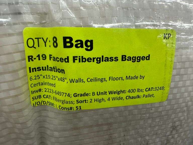 R-19 Faced Fiberglass Bagged Insulation