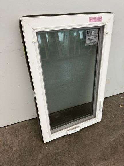 White Vinyl Beveled Casement Window 23 3/4"x37 1/2"
