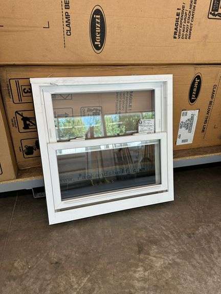 White Vinyl Double Hung Window 29 1/4"x29 1/4"