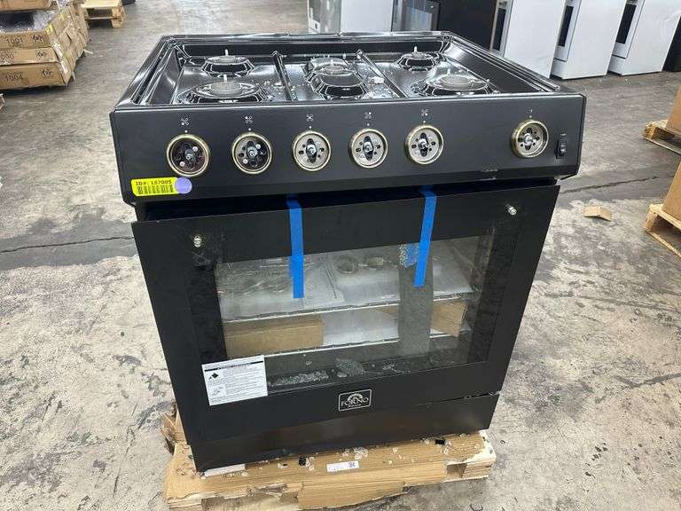 Forno Leonardo Espresso 30 in. Black Slide-in Gas Range 5-Burners