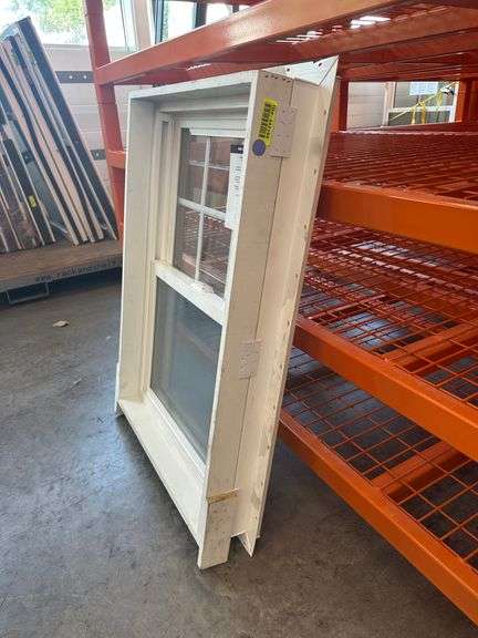 White Vinyl 6 Lite Double Hung Window  26 5/8"x 38 1/8"