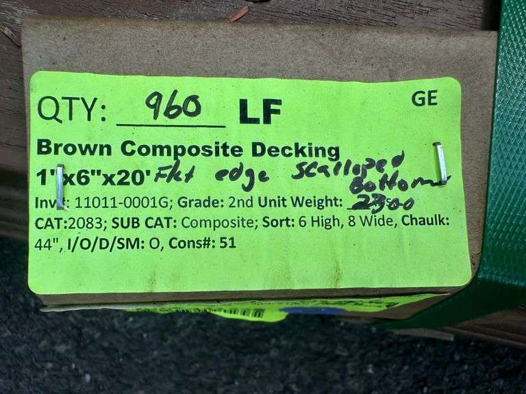 Brown Composite Decking 1"x6"x20'